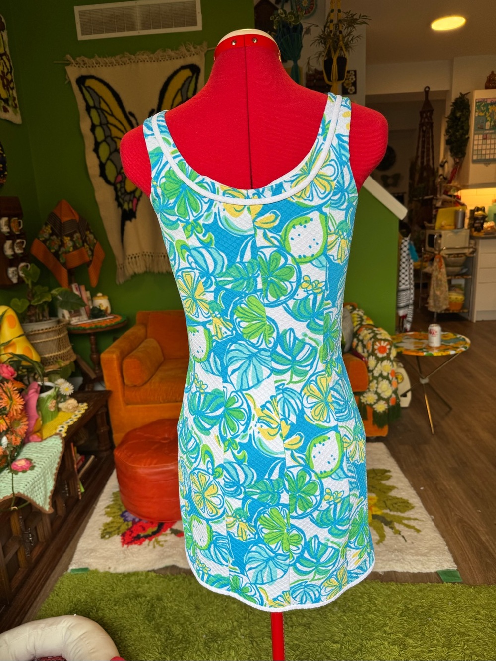 Lilly Pulitzer Blue, Green & Yellow Floral Mini Dress